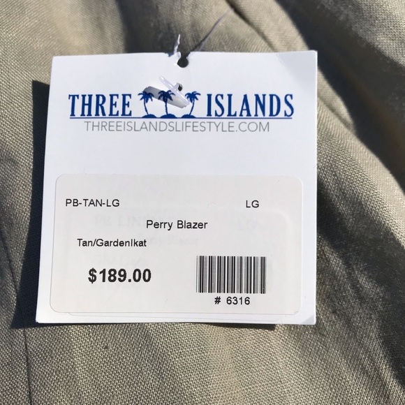 Three Islands Linen Jacket Tan Medium NWT $189 - Picture 9 of 10